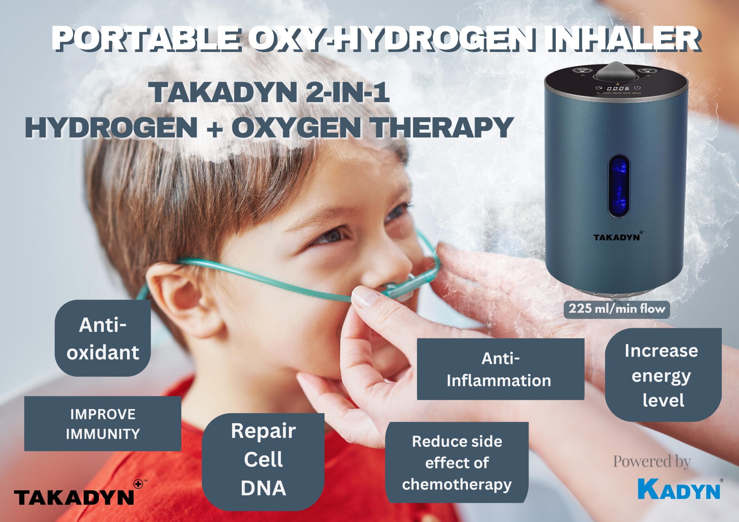 2 in 1 hydrogen oxygen therapy